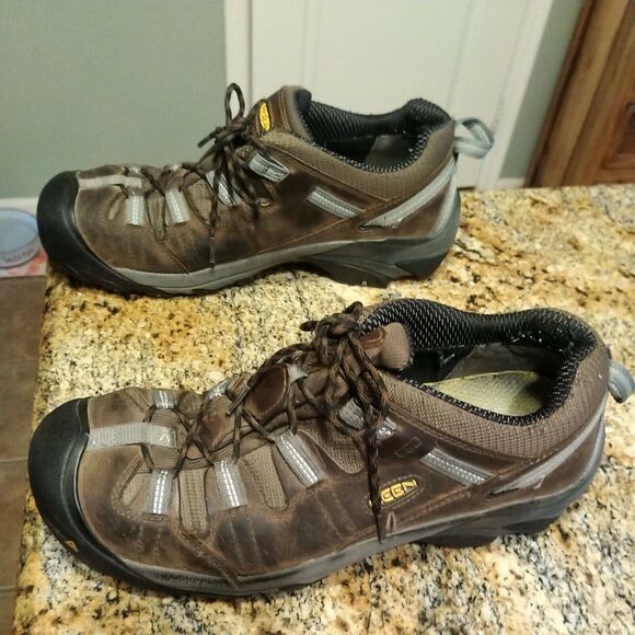 Keen Steel Toe Mens 13 Brown Leather Work Shoes ASTM F2413-11 Hiking main image 4